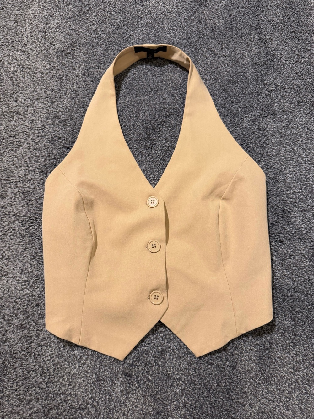 Women's Halter Vest Tank Top - Beige A-64